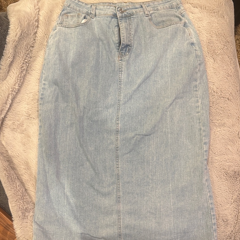 Light Blue Denim Skirt